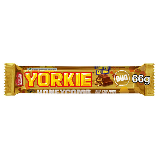 Yorkie Honeycomb Duo Chocolate Bar 66g