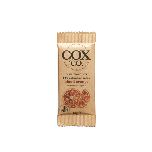 Cox & Co. 60% Single Origin Columbian Dark Chocolate Blood Orange Crunch 15g