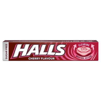 Halls Sugar Free Cherry Menthol Action Sweets 32g 荷氏車厘子薄荷喉糖
