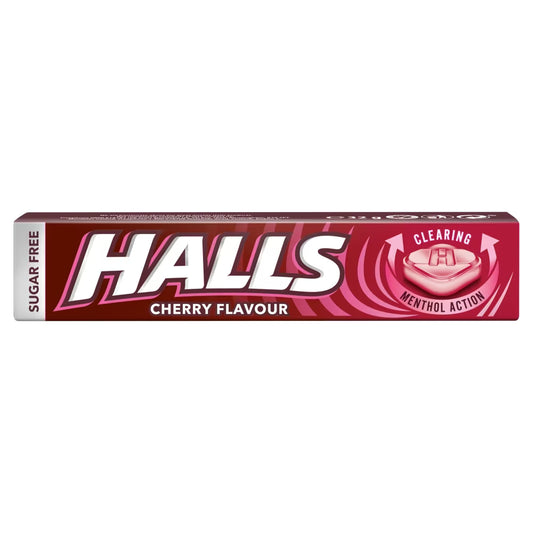Halls Sugar Free Cherry Menthol Action Sweets 32g 荷氏車厘子薄荷喉糖