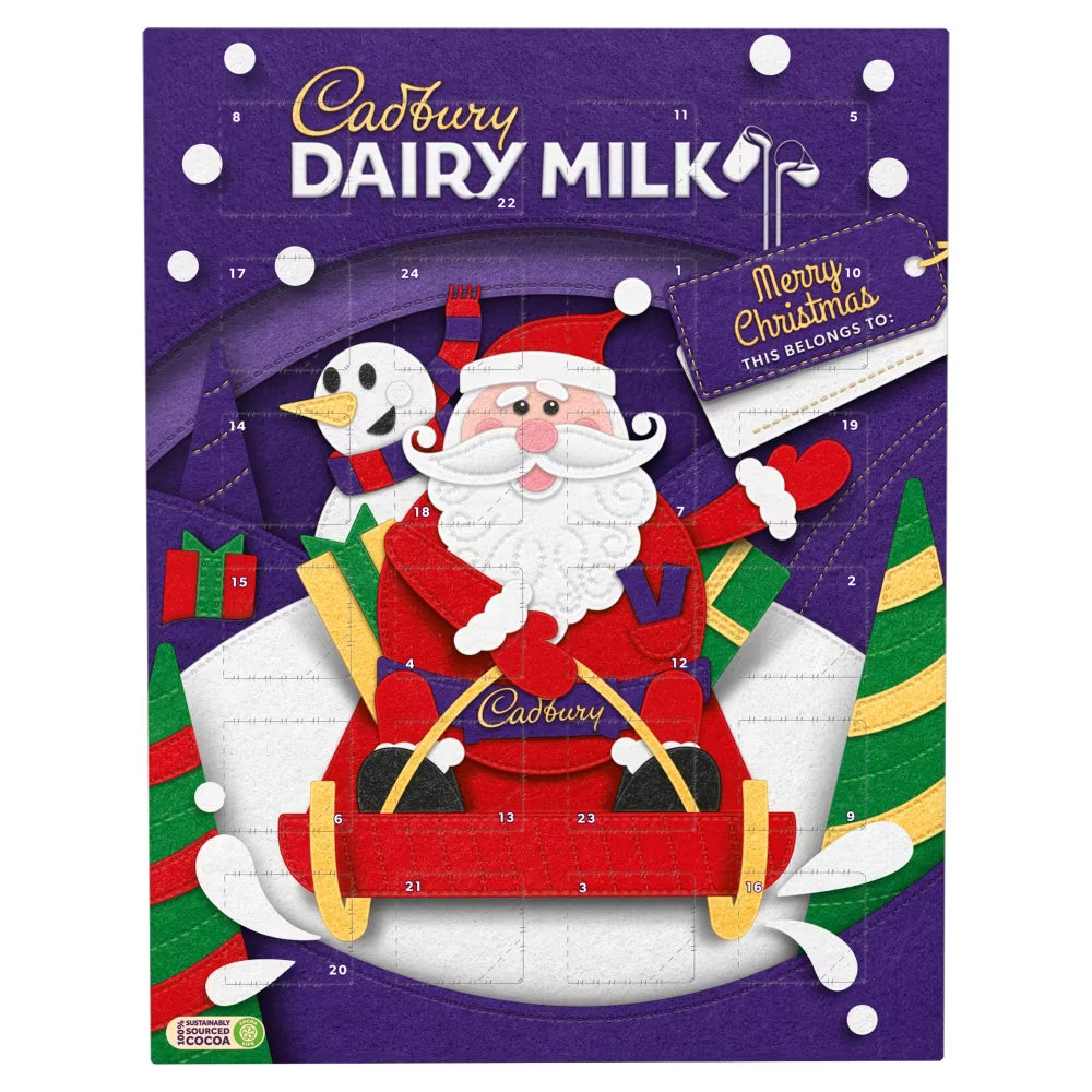 Cadbury Dairy Milk Advent Calendar 90g 吉百利牛奶朱古力聖誕節倒數月曆