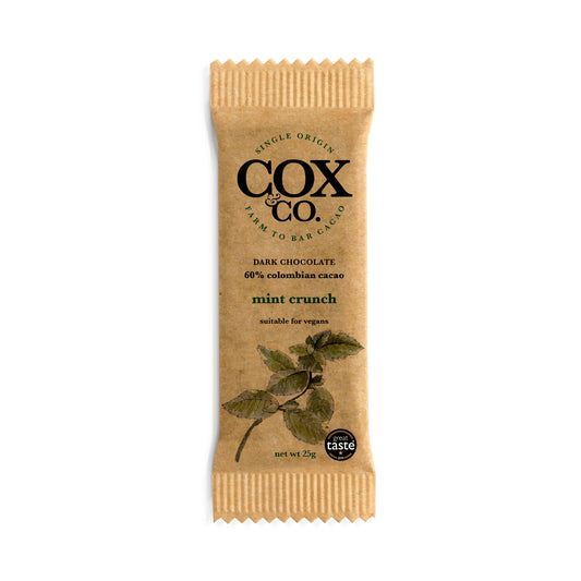Cox & Co. 60% Single Origin Columbian Dark Chocolate Mint Crunch 25g