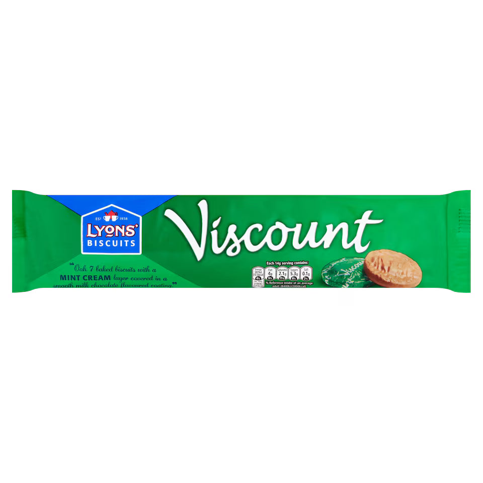 Lyons Mint Viscount 7pk 英國經典薄荷朱古力餅(7包裝)