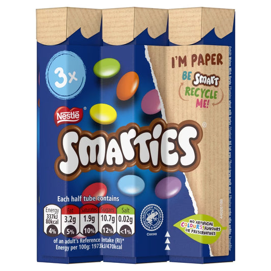 Smarties Milk Chocolate Tubes 3x34g