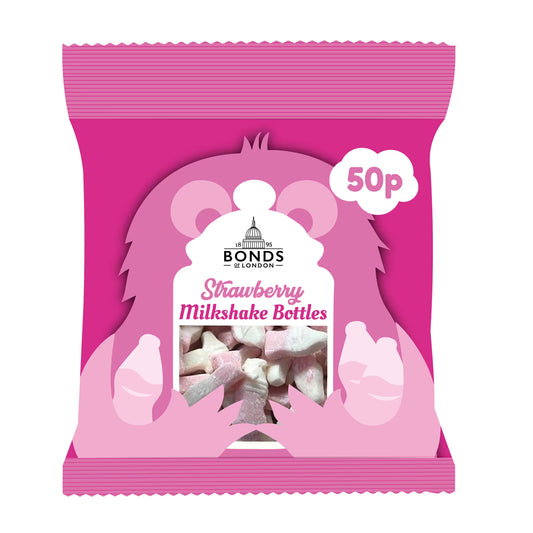 Bonds Strawberry Milkshake Bottles Treat Bags 50g
