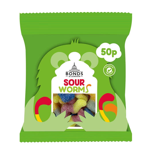 Bonds Sour Worms Treat Bags 50g