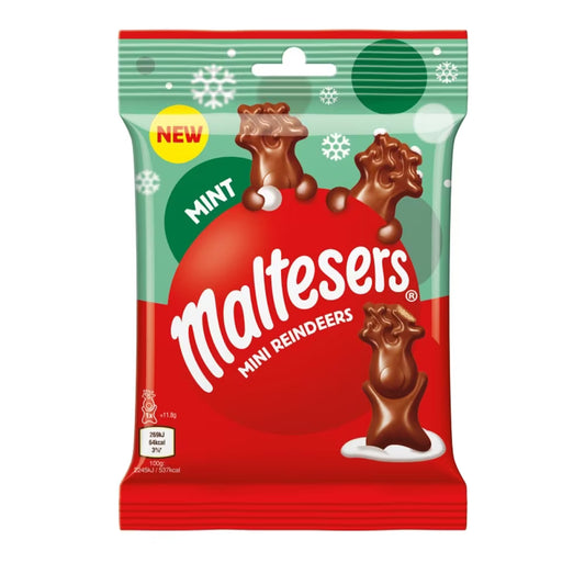 Maltesers Reindeer Chocolate Christmas Mint Mini Treats Bag 59g 麥提莎迷你馴鹿薄荷朱古力分享裝