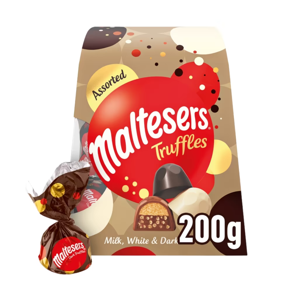 Maltesers Assorted Truffles White, Dark and Milk Chocolate Gift Box of Chocolates 200g 麥提莎什錦松露朱古力禮盒（白朱古力、黑朱古力和牛奶朱古力）