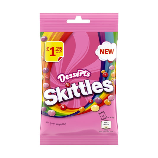 Skittles Vegan Sweets Dessert Flavoured Bag 125g 特色甜品味彩虹糖