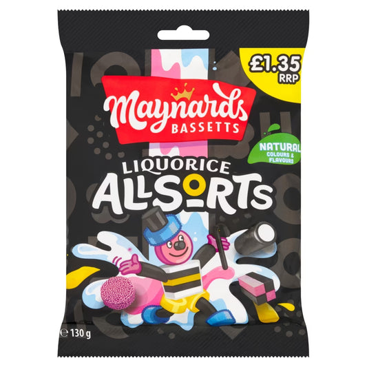 Maynards Bassetts Liquorice Allsorts Bag 130g