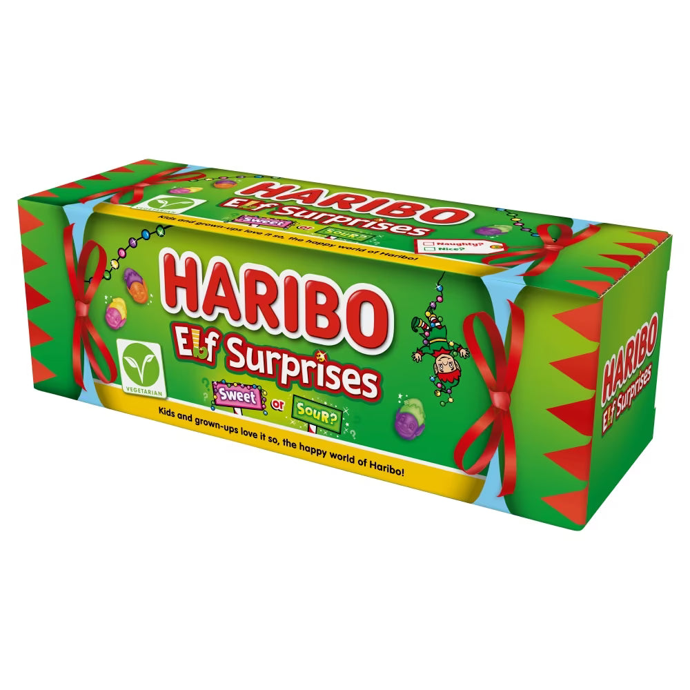 Haribo Elf Surprises Sweet & Sour Fruit Flavour Chewy Sweets Gift Tube 120g 哈瑞寶精靈驚喜酸甜水果軟糖禮盒