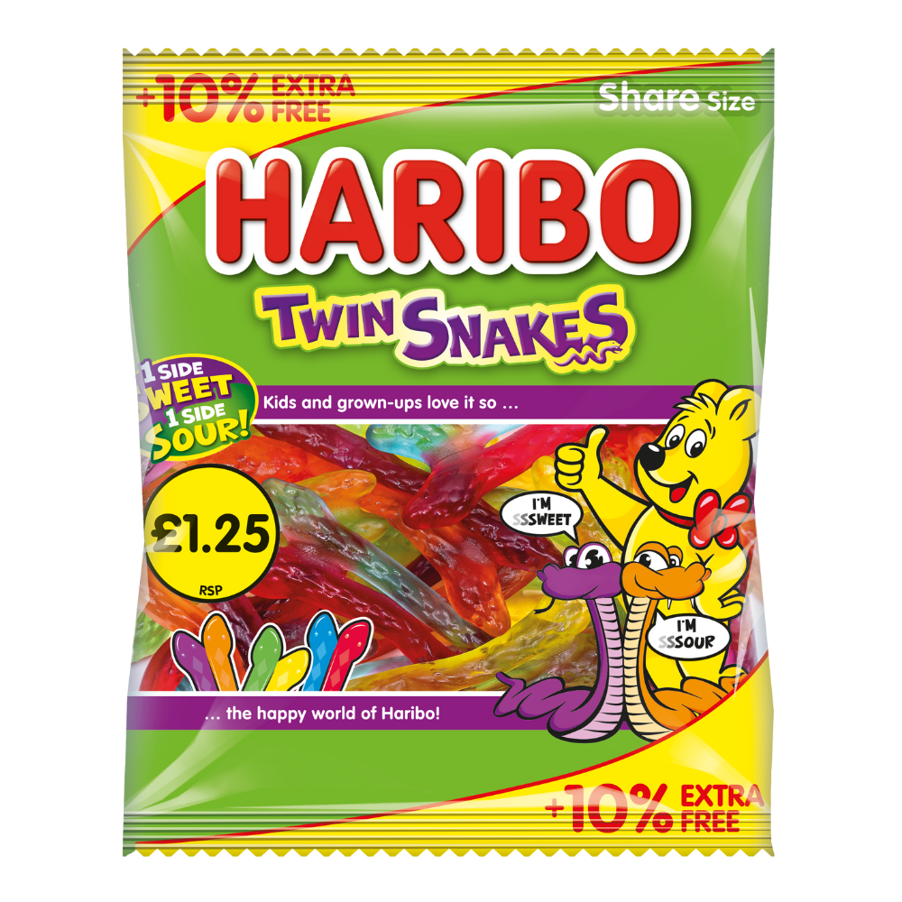 Haribo Twin Snakes 154g 哈瑞寶雜錦酸甜雙頭蛇軟糖