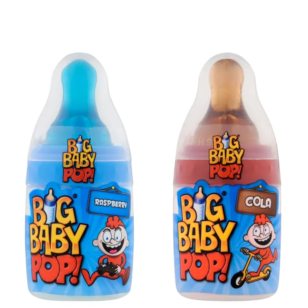 Bazooka Big Baby Pop Cola / Raspberry 32g 美國知名大奶咀糖 (可樂/藍桑子味)