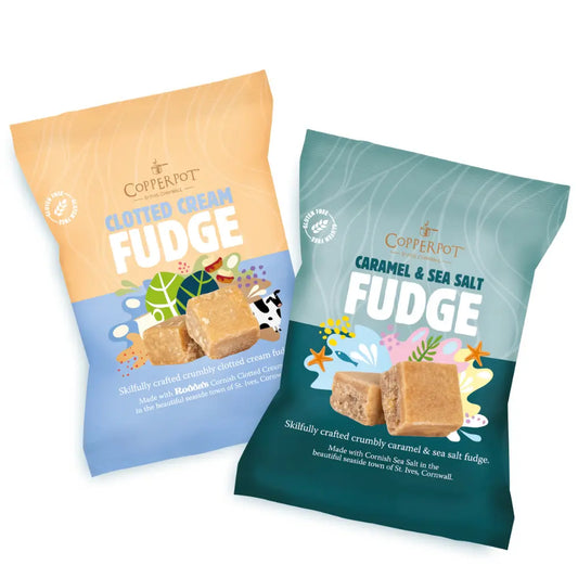 Copperpot Clotted Cream / Caramel & Sea Salt Fudge Snack Packs 50g