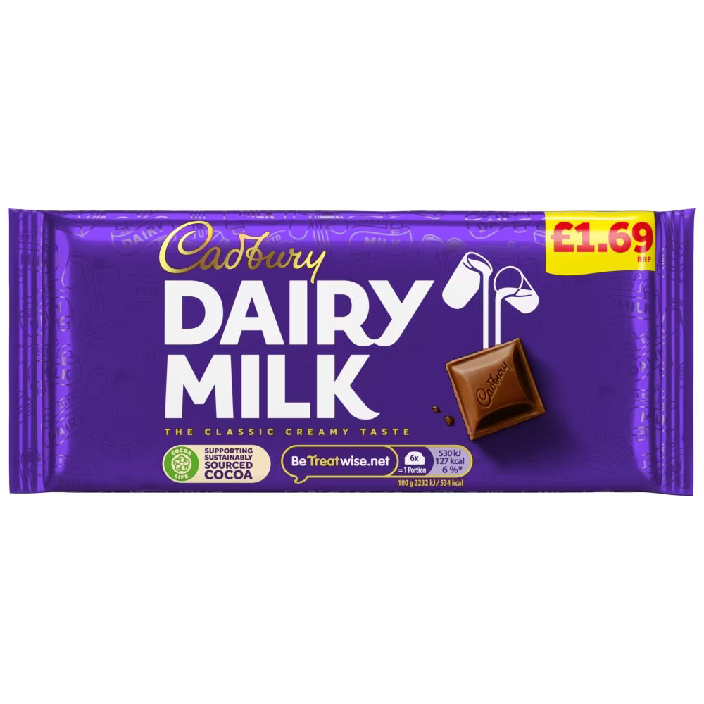 Cadbury Dairy Milk Chocolate Bar 95g