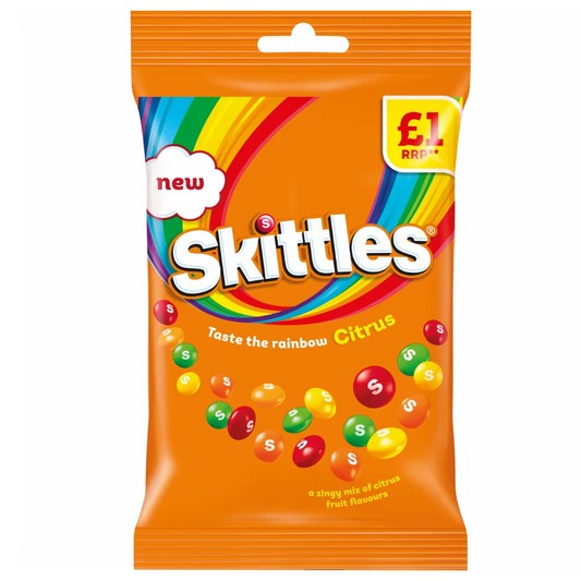 Skittles Citrus Sweets Bag 109g 血橙,青檸,柑橘,檸檬&柳橙味彩虹糖