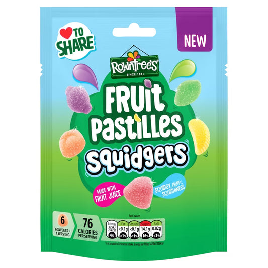 Rowntree's Fruit Pastilles Squidgers Sweets Sharing Bag 120g