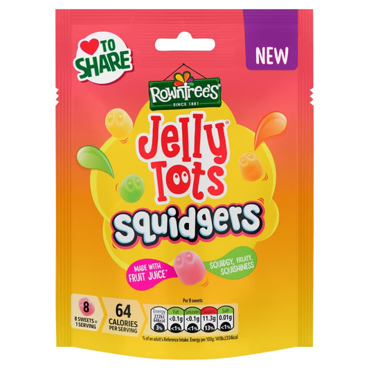 Rowntree's Jelly Tots Squidgers Sweets Sharing Bag 120g