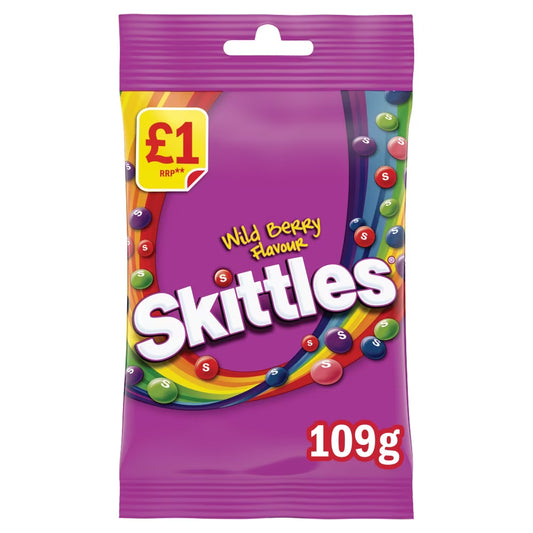 Skittles Wild Berry Treat Bag 109g 野生莓果味彩虹糖