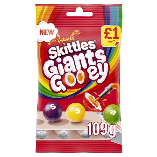 Skittles Giants Gooey Chewy Sweets Bag 109g 巨型流心彩虹糖