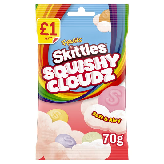 Skittles Squishy Cloudz Chewy Sweets Treat Bag 70g
