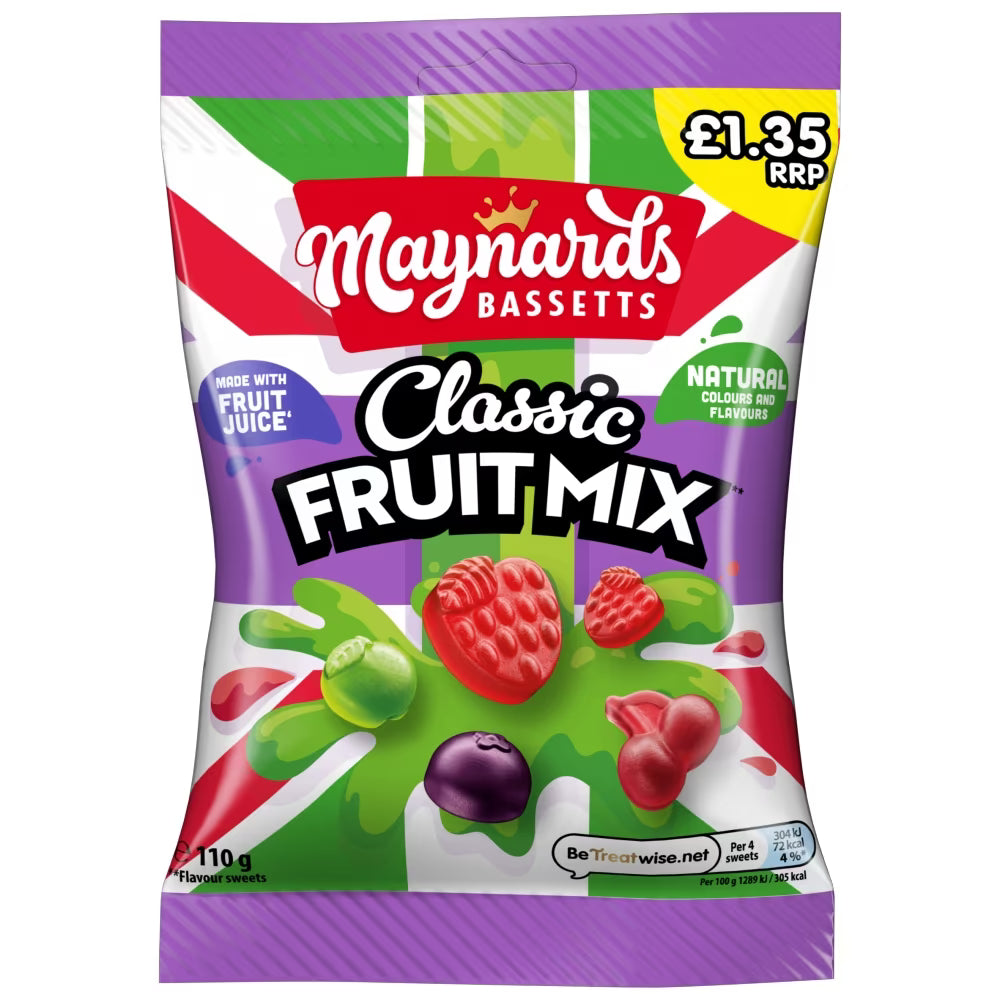 Maynards Bassetts Classic Fruit Mix Jelly 110g