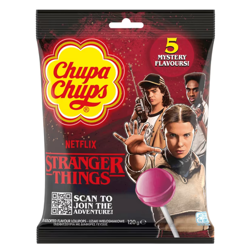 Chupa Chups Stranger Things 5 Flavours Lollipops Bag 120g 『怪奇物語』多款神秘味珍寶珠