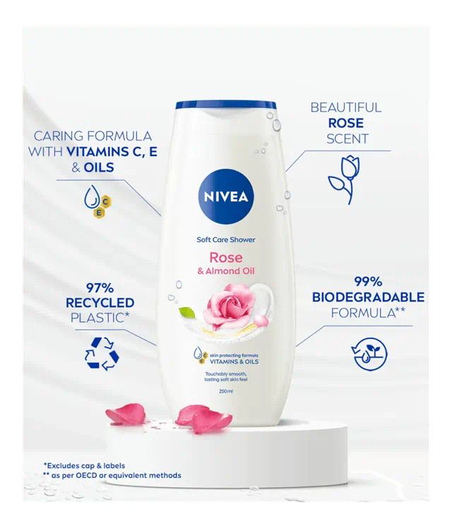 Nivea Rose & Almond Shower Cream 250ml