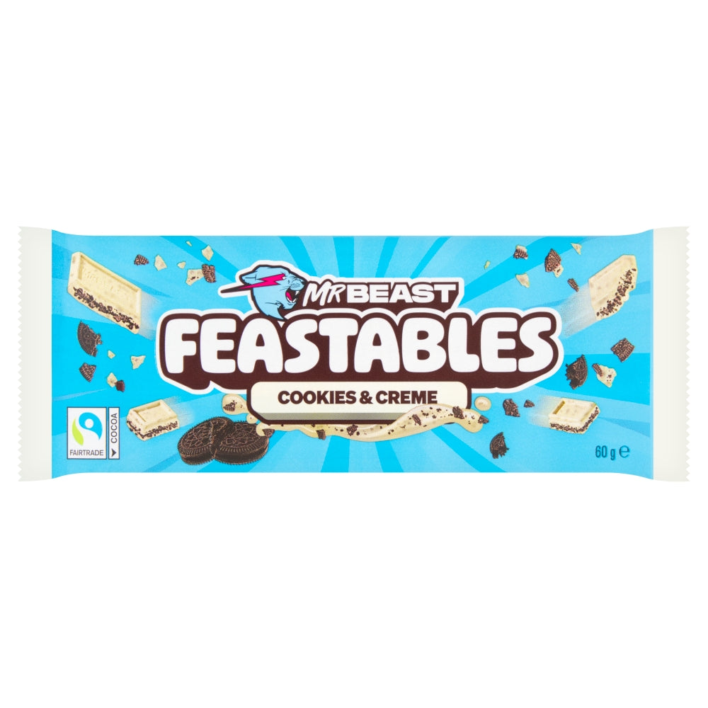 Feastables MrBeast Cookies & Creme Bar 60g (Large) 野獸先生忌廉曲奇朱古力(60克增量版)