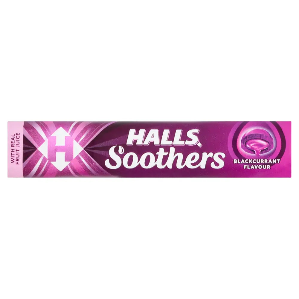 Halls Soothers Blackcurrant Lozenge Roll 45g 荷氏流心黑加侖子味喉糖