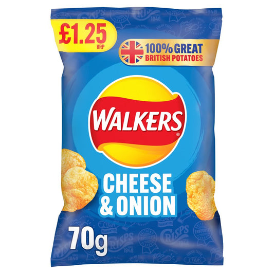 Walkers Cheese & Onion Crisps 70g