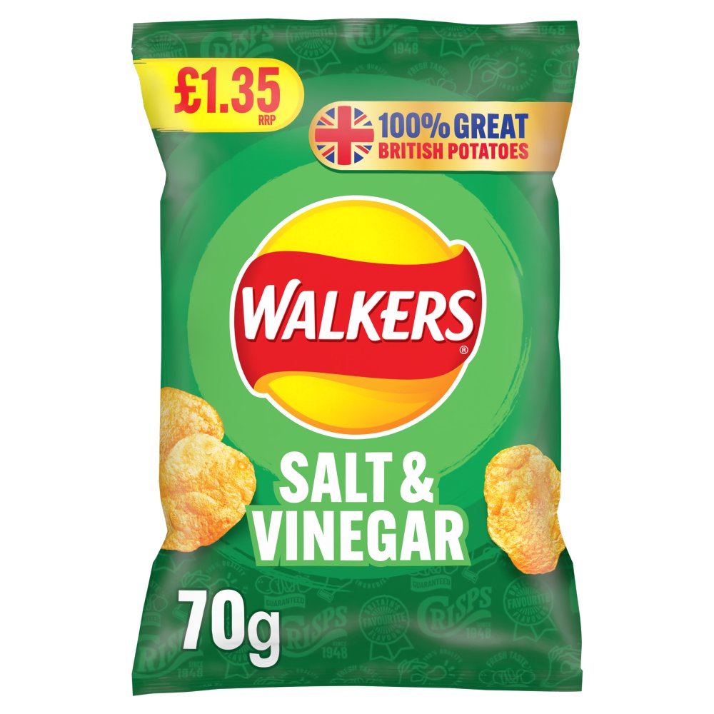 Walkers Salt & Vinegar Crisps 70g 鹽醋味薯片