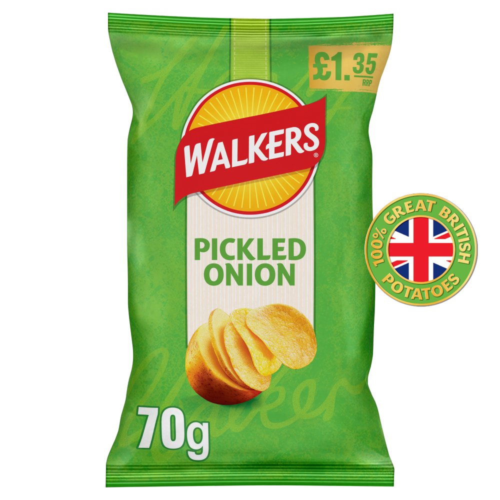 Walkers Pickled Onion Flavoured Crisps 70g