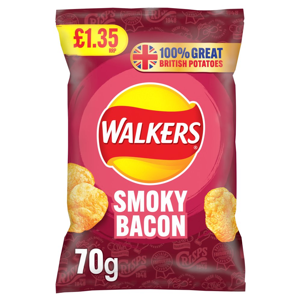 Walkers Smoky Bacon Crisps 70g