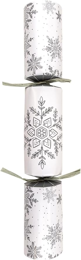 Gift Maker Silver & White Luxury Christmas Crackers 8pc 銀白豪華聖誕拉炮(8件裝)