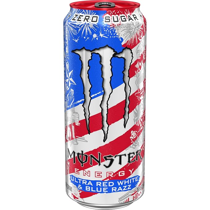 Monster Ultra Red Blue & White Razz 473ml (USA)