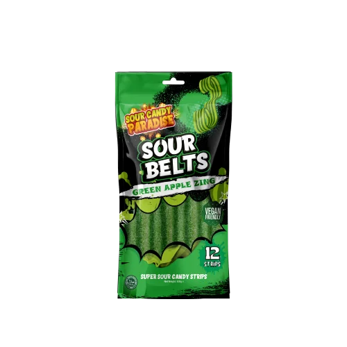 Sour Candy Paradise Sour Belts Green Apple 100g