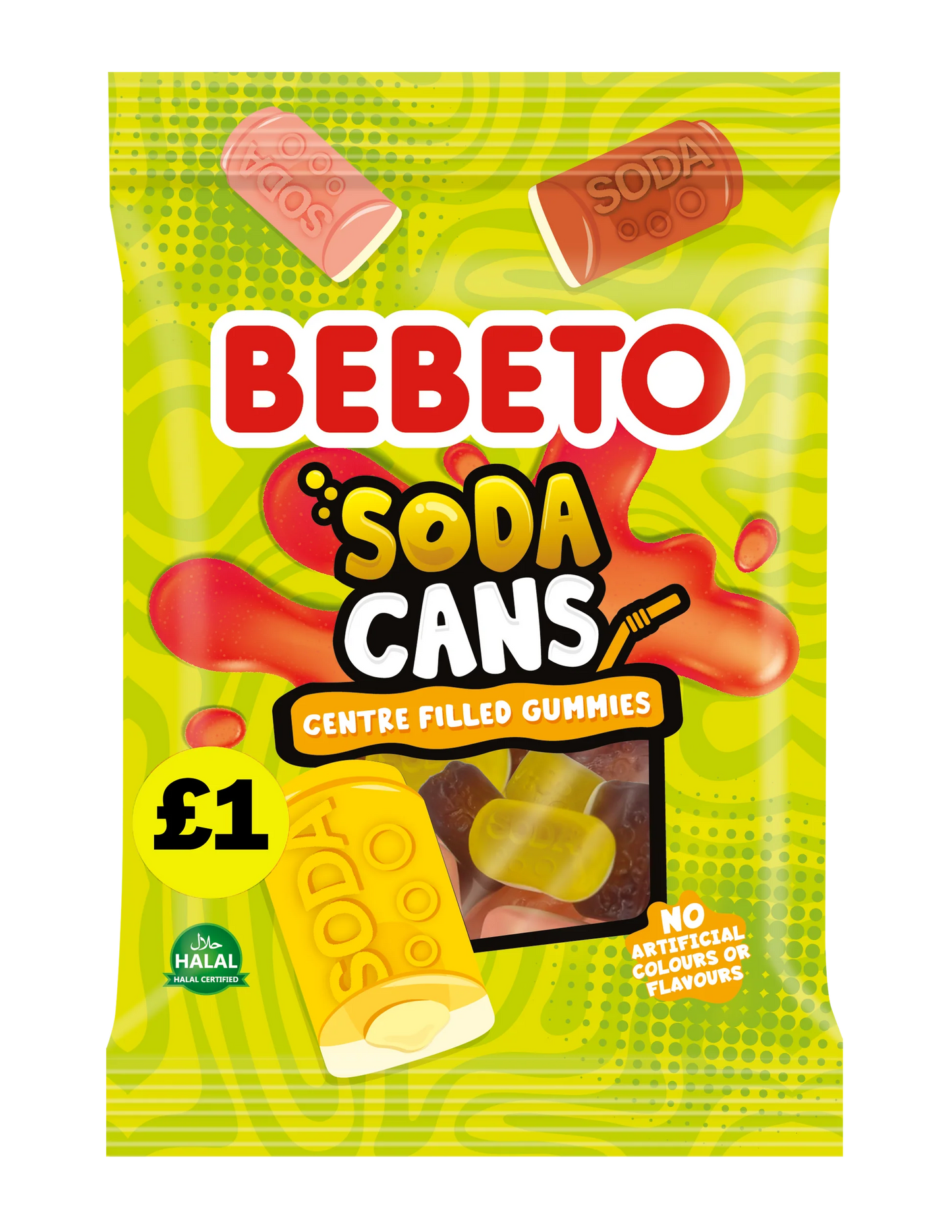 Bebeto Soda Cans 130g 流心汽水軟糖