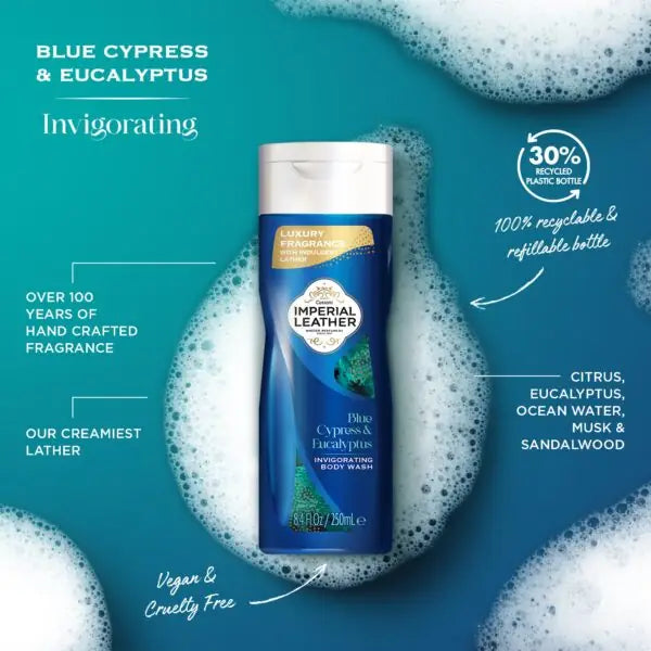 Imperial Leather Blue Cypress & Eucalyptus Invigorating Body Wash 250ml
