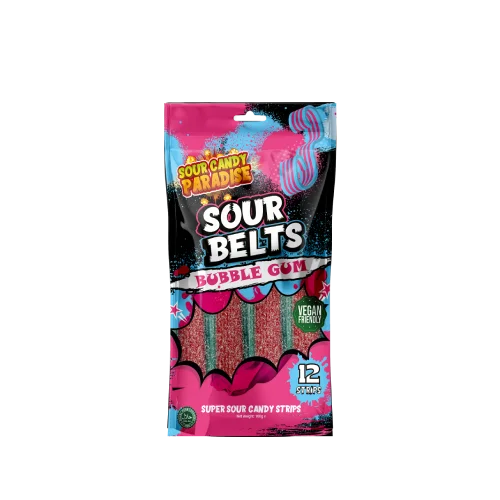 Sour Candy Paradise Sour Belts Bubblegum Flavour 100g