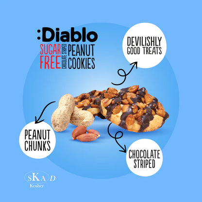 Diablo Sugar Free Chocolate Striped Peanut Cookies 150g 花生曲奇(無糖)