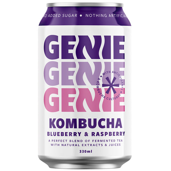 Genie Kombucha Blueberry & Raspberry 330ml