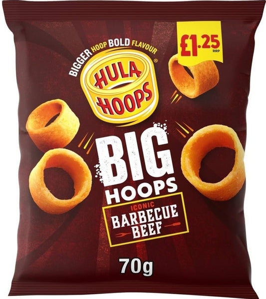 Hula Hoops Big Hoops Barbecue Beef Flavour 70g