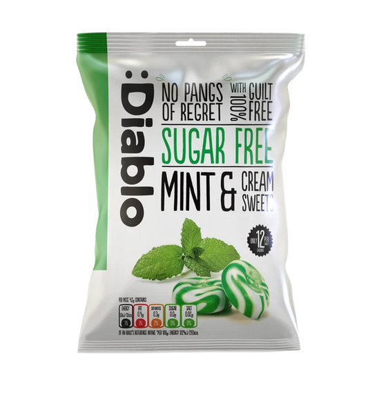 Diablo Sugar Free Sweets Mint & Cream 75g 無糖薄荷忌廉糖