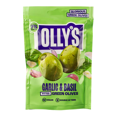 Olly's Garlic & Basil Olives 50g