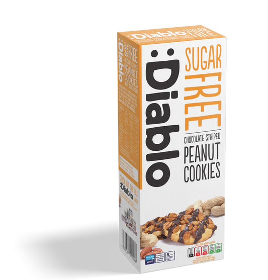 Diablo Sugar Free Chocolate Striped Peanut Cookies 150g 花生曲奇(無糖)