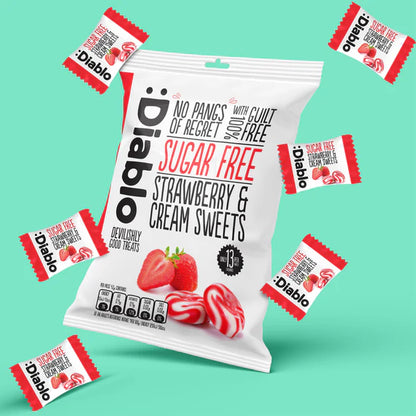 Diablo Sugar Free Strawberry & Cream Sweets 75g