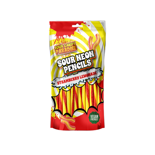 Candy Paradise Sour Neon Pencils Strawberry Lemonade 130g