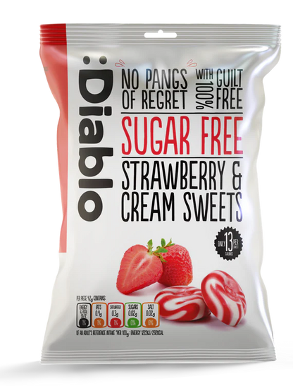 Diablo Sugar Free Strawberry & Cream Sweets 75g