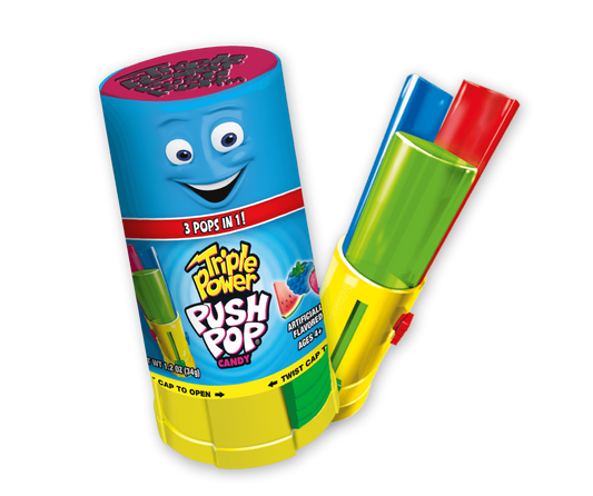 Triple Power Push Pop 1pc 豪華3重機關唇膏糖